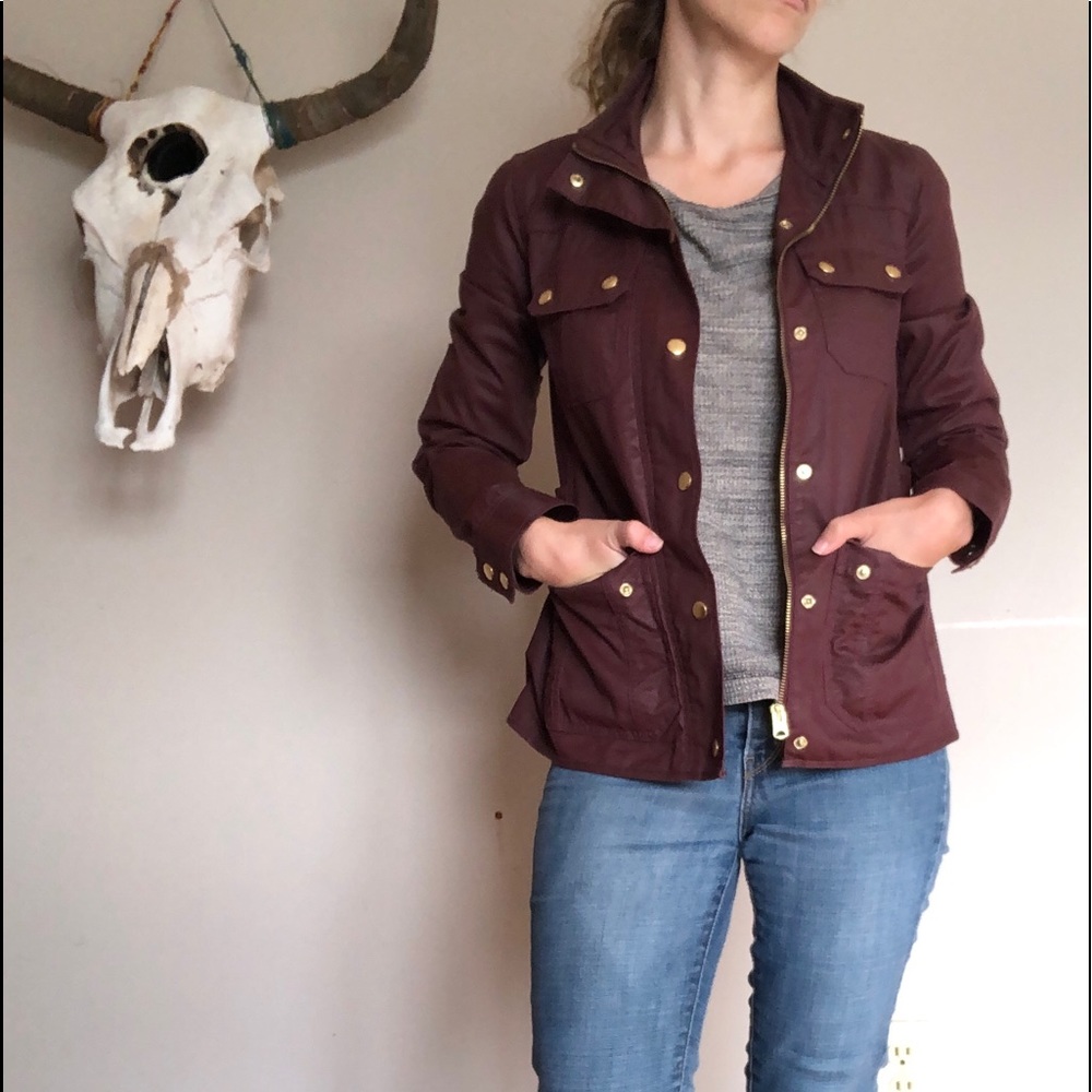 J.Crew The Downtown Field Jacket Burgundy Xxs